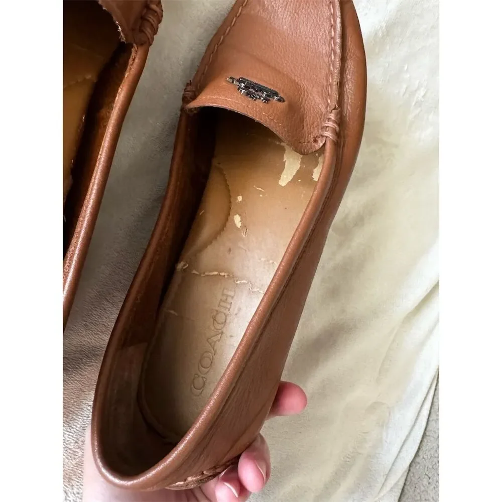 Coach Mary Lock UpWomen's Brown Leather Loafer Flats Size 10B Slip-On Casual - Picture 9 of 9